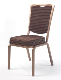 Stolsmodell Siena 62/3E med brun klädsel och brun stolsram