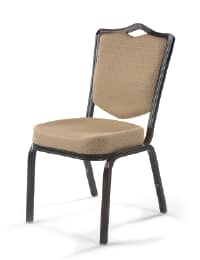 Stolsmodell Siena 62/4E med beige klädsel och brun stolsram