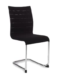 Sentrum - stapelbar stol 05/1, kromat stolsunderrede och svart meshtyg.